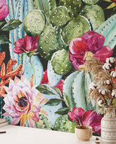 Roses and Cactuses Wallpaper